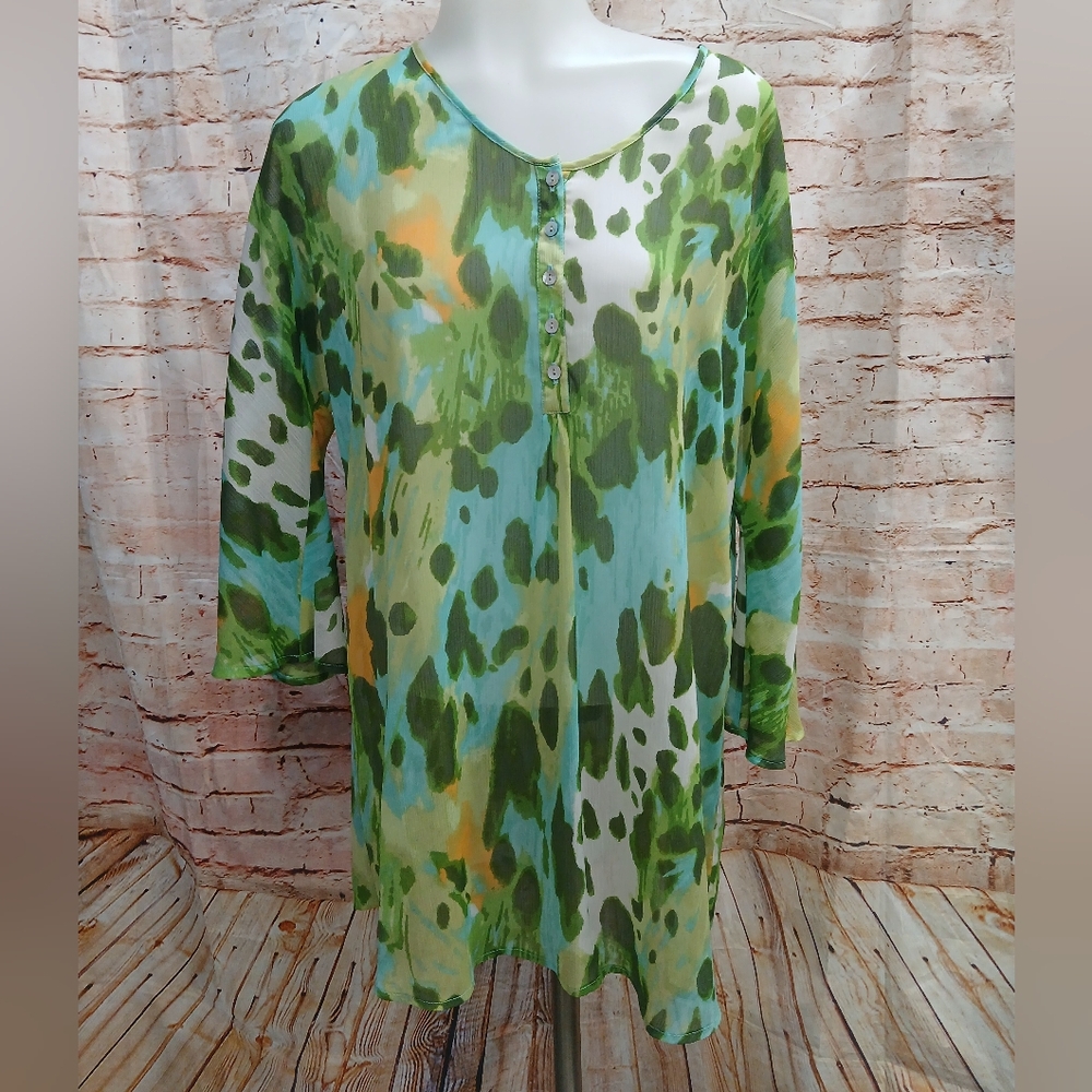 Isaac Mizrahi Multicolor Abstract Blouse - Picture 8 of 9